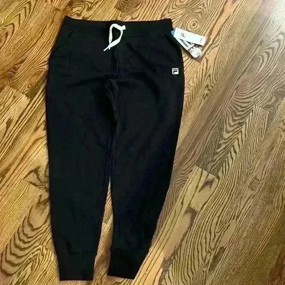 Fila Ladies Heritage Terry Jogger Pants Black L - Picture 1 of 5